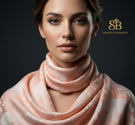 Baby Pink Blush: Pure Pashmina Handwoven Luxe Scarf
