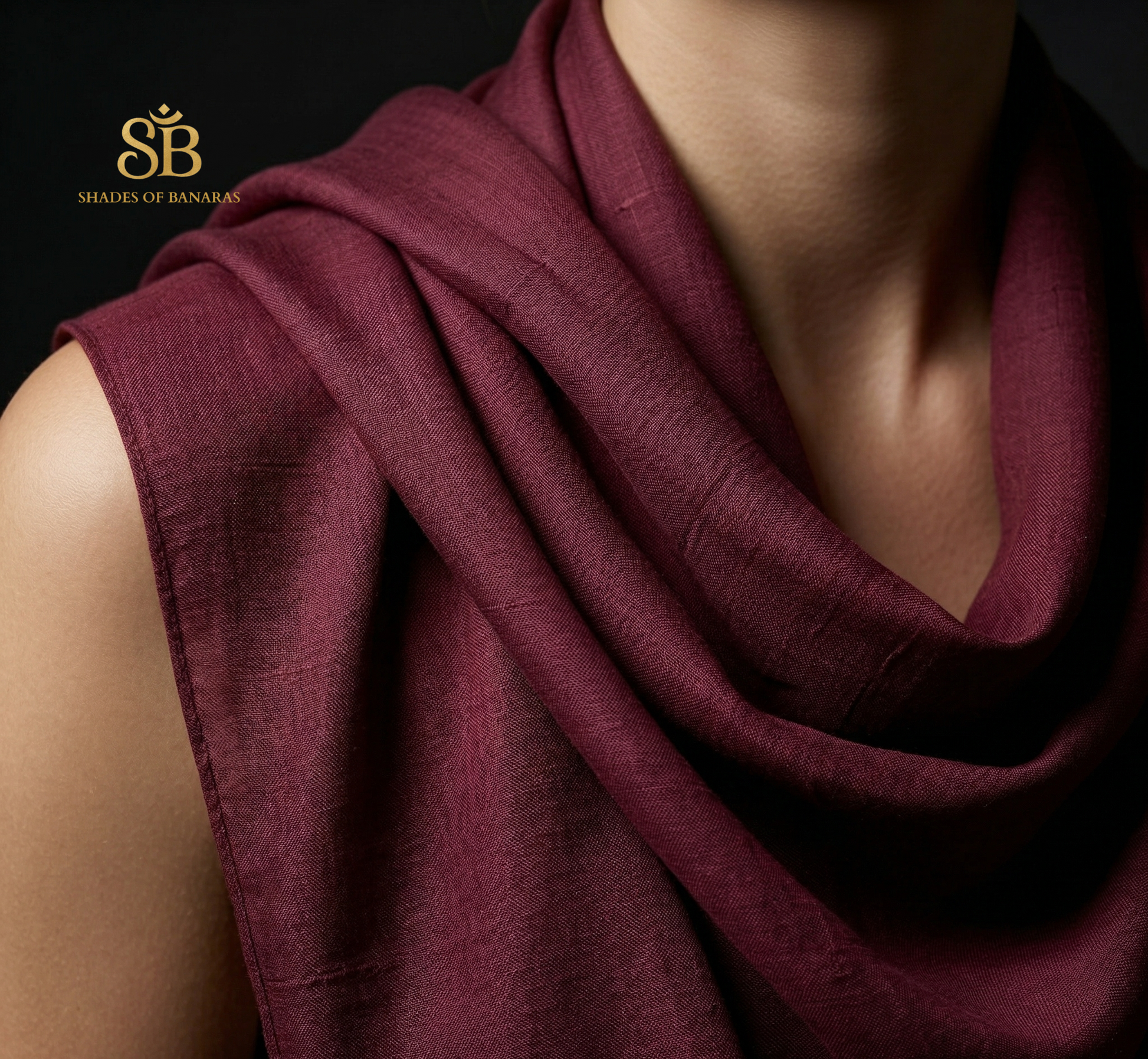 The Velvet Vintage: Wine Pure Handloom Pashmina Scarf by Shades Of Banaras - banarasi - banarasi saree shop - banarasi saree manufacturers - banarasi saree wholesale - banaraasi sarees - banarasi sari - banarasi saris - silk saree - silk sari - wedding saree - wedding sari - designer sari - wedding collection - gifting