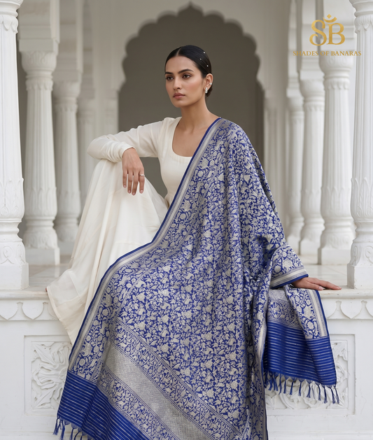 Blu Serena Pekhwa Couture Pure Silk Banarasi Dupatta