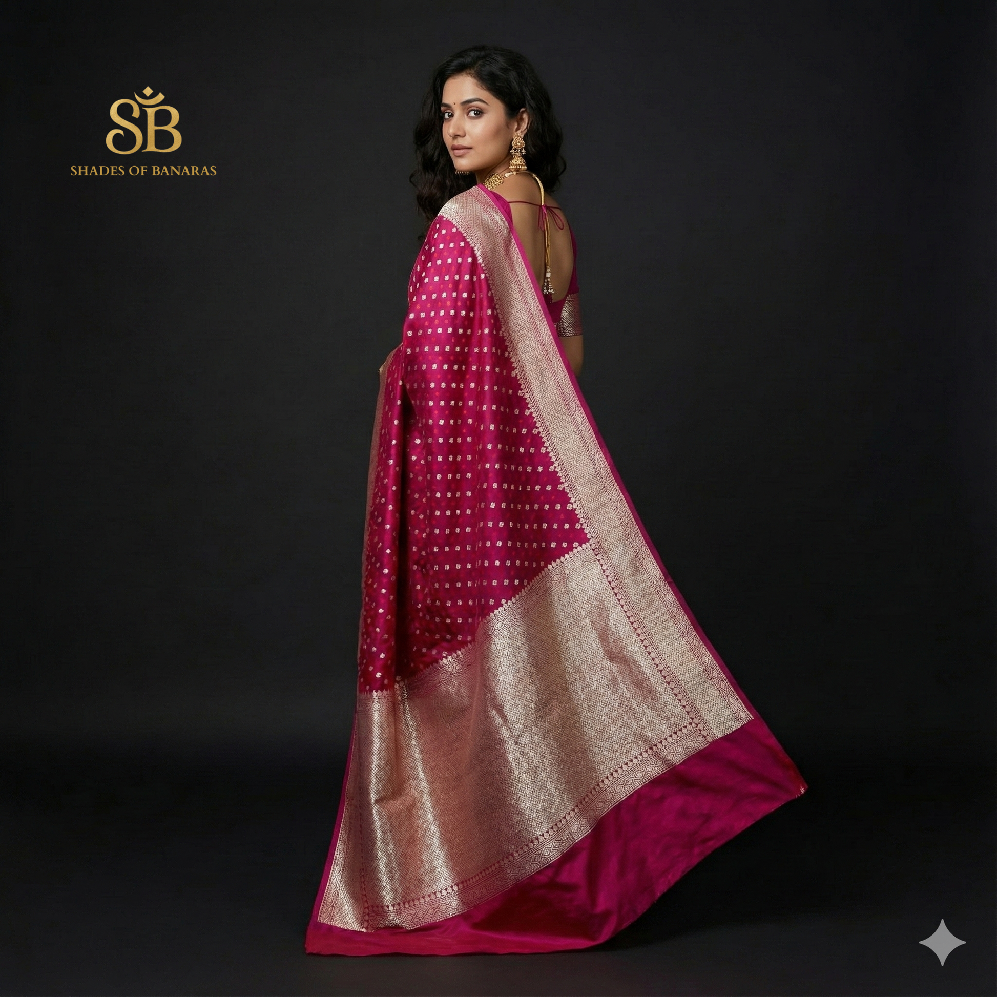 Rani Gulbahaar Couture — Luxe Silk Banarasi Saree by Shades Of Banaras - banarasi - banarasi saree shop - banarasi saree manufacturers - banarasi saree wholesale - banaraasi sarees