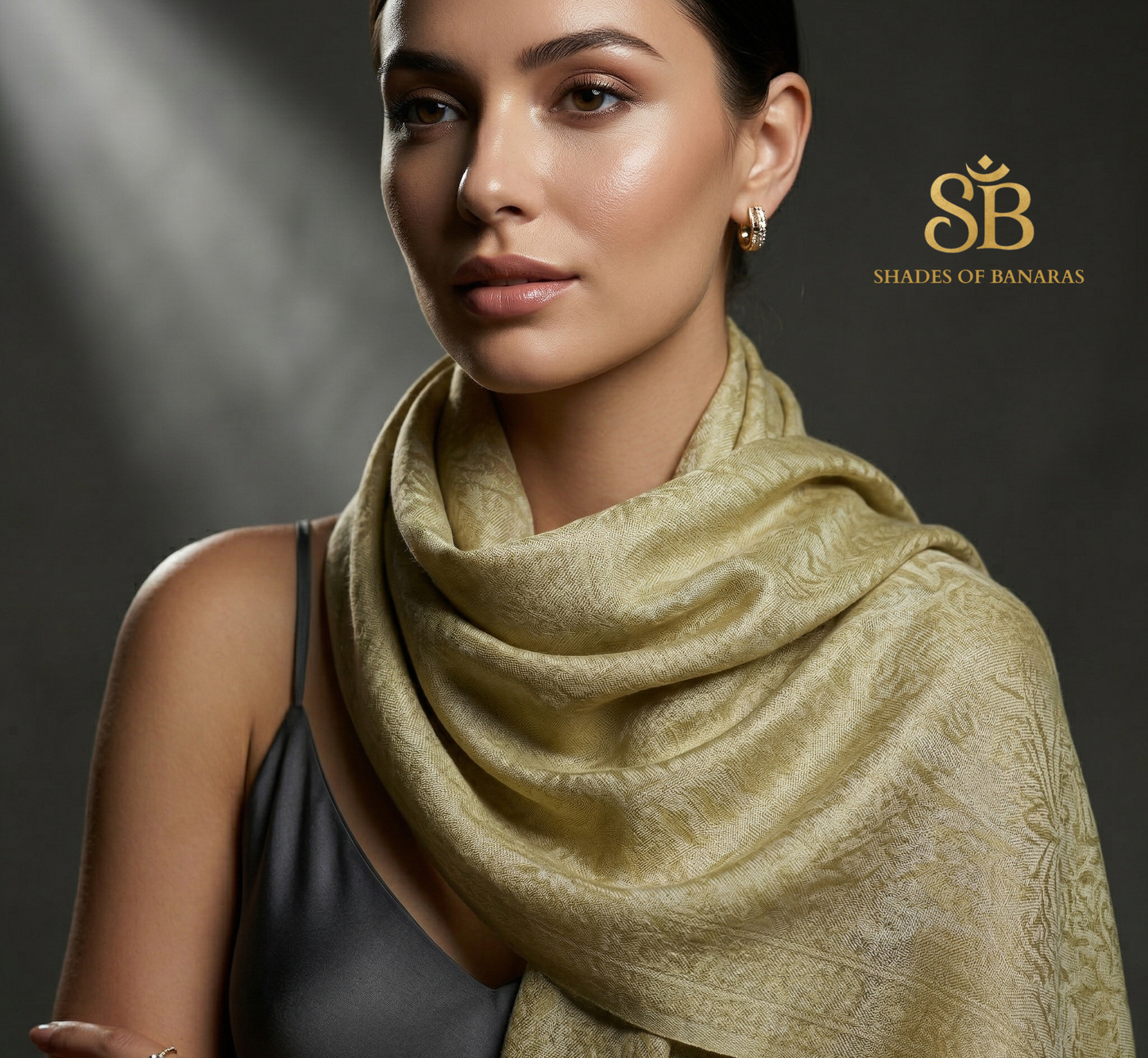 Pistachio Mist: Pure Pashmina Handwoven Luxe Scarf by Shades Of Banaras - banarasi - banarasi saree shop - banarasi saree manufacturers - banarasi saree wholesale - banaraasi sarees - banarasi sari - banarasi saris - silk saree - silk sari - wedding saree - wedding sari - designer sari - wedding collection - gifting