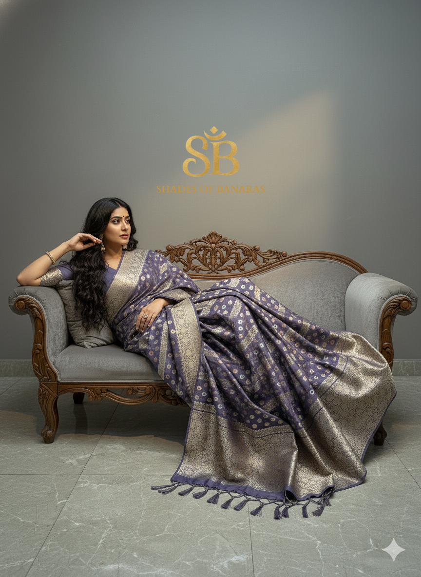 Mystic Mauve – Pure Silk Handloom Banarasi Saree by Shades Of Banaras - banarasi - banarasi saree shop - banarasi saree manufacturers - banarasi saree wholesale - banaraasi sarees