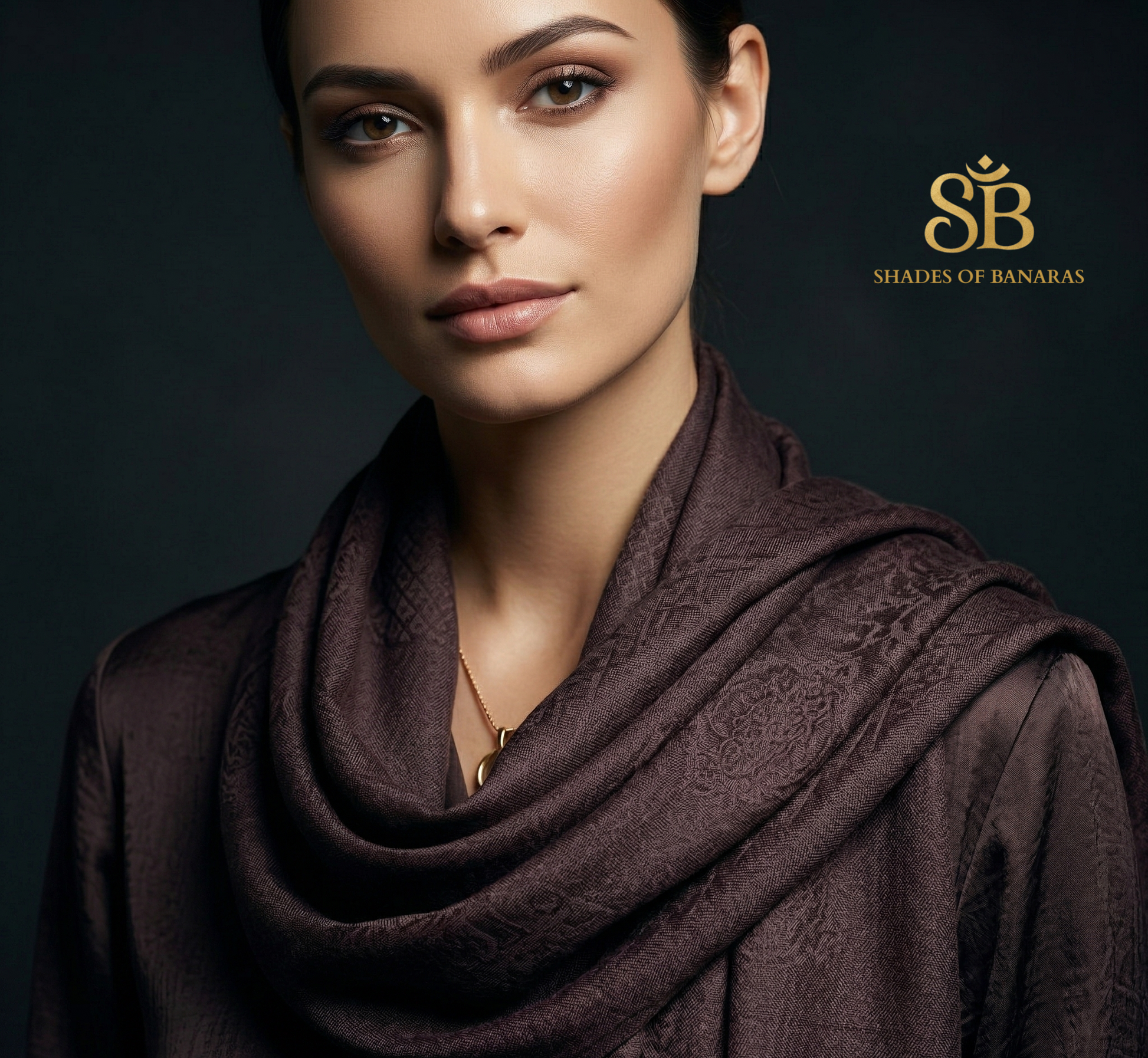 Cocoa Majesty: Pure Pashmina Handwoven Luxe Scarf by Shades Of Banaras - banarasi - banarasi saree shop - banarasi saree manufacturers - banarasi saree wholesale - banaraasi sarees - banarasi sari - banarasi saris - silk saree - silk sari - wedding saree - wedding sari - designer sari - wedding collection - gifting