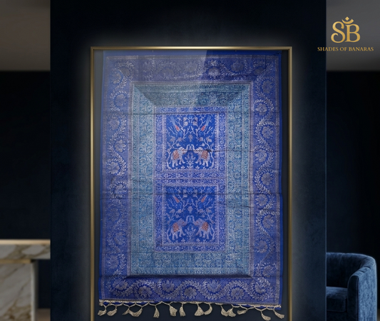 Infinite Elegance: Banarasi Silk Luxe Hand-Woven Tapestry by Shades Of Banaras - banarasi - banarasi saree shop - banarasi saree manufacturers - banarasi saree wholesale - banaraasi sarees - banarasi sari - banarasi saris - silk saree - silk sari - wedding saree - wedding sari - designer sari - wedding collection - gifting