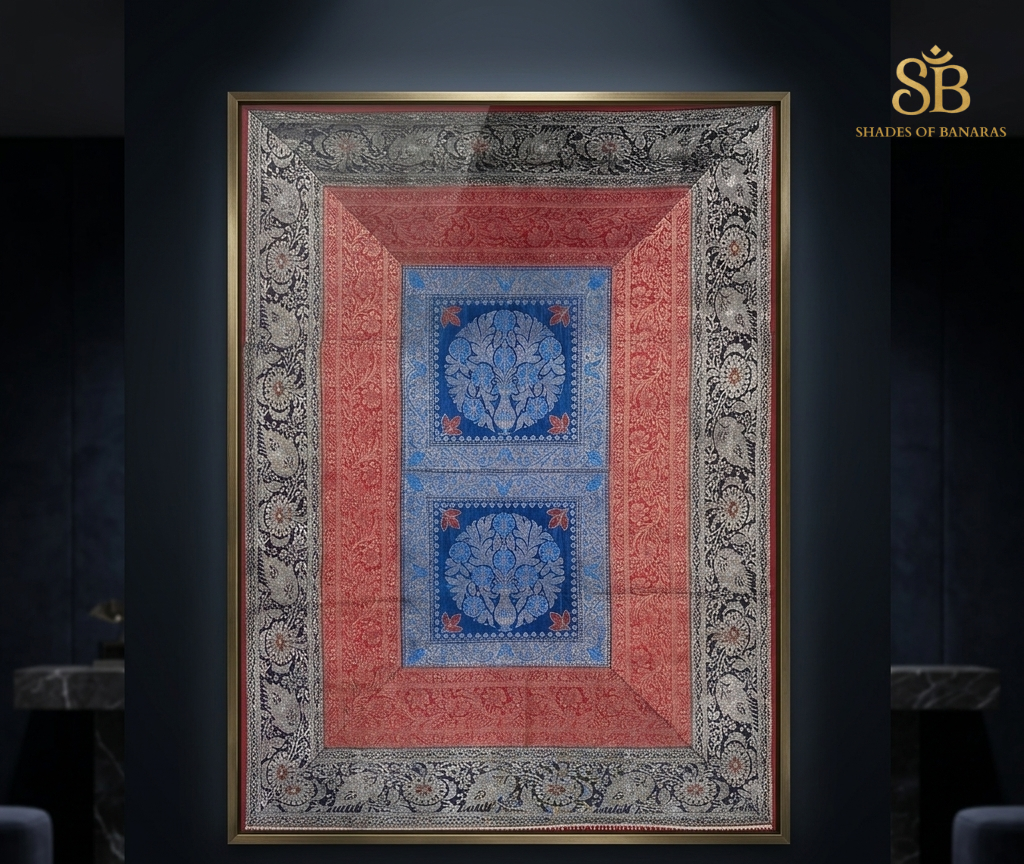 Renaissance Silk: Hand-Woven Banarasi Couture Wallhanging by Shades Of Banaras - banarasi - banarasi saree shop - banarasi saree manufacturers - banarasi saree wholesale - banaraasi sarees - banarasi sari - banarasi saris - silk saree - silk sari - wedding saree - wedding sari - designer sari - wedding collection - gifting