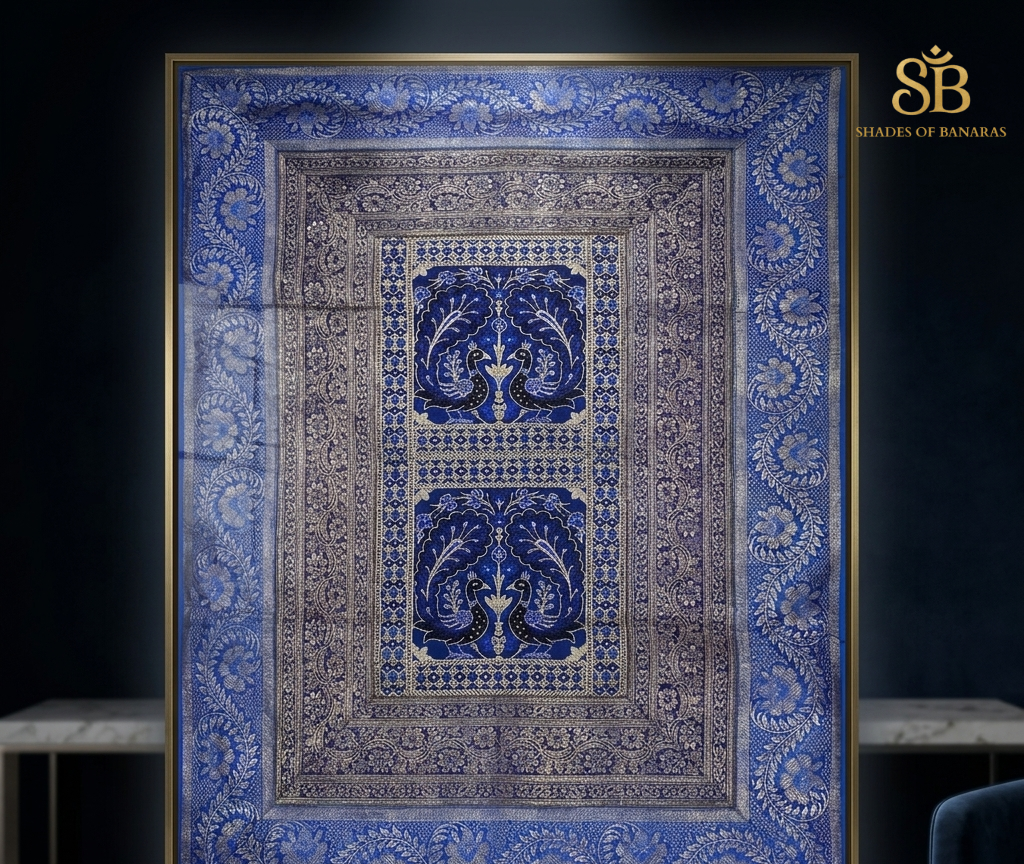 The Sovereign Silk: Pure Banarasi Hand-Woven Luxe Tapestry by Shades Of Banaras - banarasi - banarasi saree shop - banarasi saree manufacturers - banarasi saree wholesale - banaraasi sarees - banarasi sari - banarasi saris - silk saree - silk sari - wedding saree - wedding sari - designer sari - wedding collection - gifting