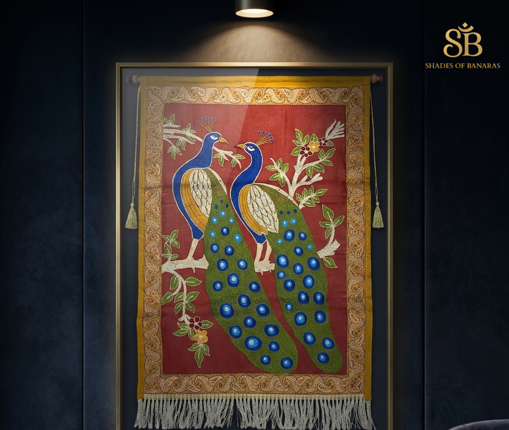 The Sovereign Thread: A Hand-Embroidered Bespoke Banarasi Couture Tapestry by Shades Of Banaras - banarasi - banarasi saree shop - banarasi saree manufacturers - banarasi saree wholesale - banaraasi sarees - banarasi sari - banarasi saris - silk saree - silk sari - wedding saree - wedding sari - designer sari - wedding collection - gifting