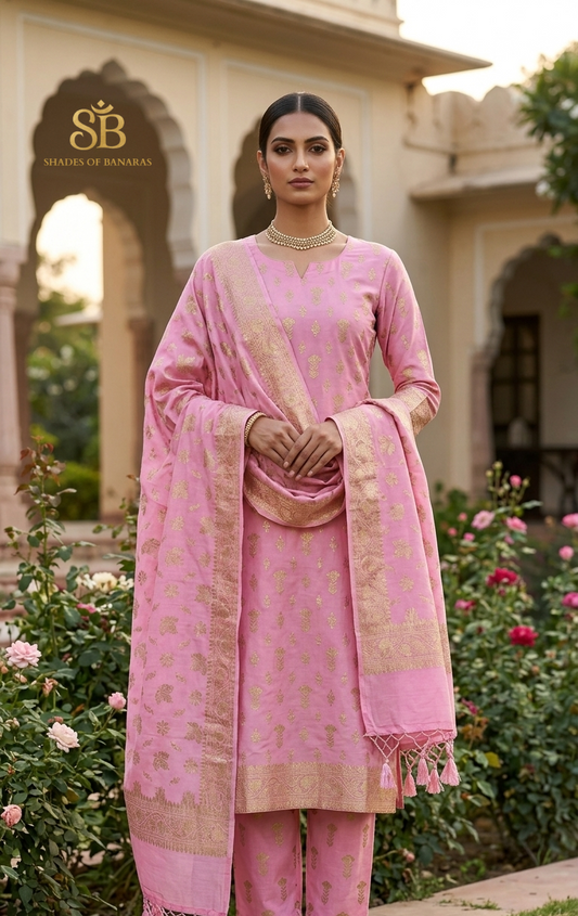 The L’Étoile Rose Pure Katan Silk Handloom Heirloom Suit Set