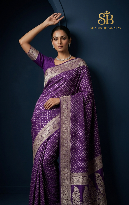 The Viola Couture | Pure Khaddi Georgette Banarasi Saree