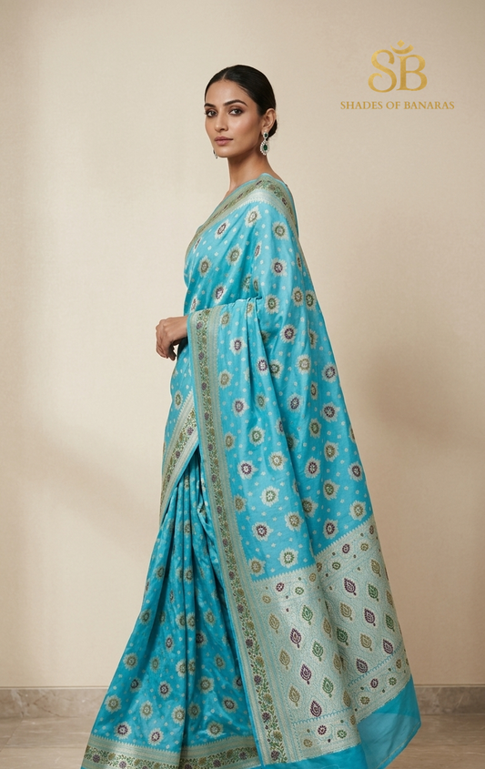 The Celestia Luxe Bellezza Pure Khaddi Georgette Banarasi Saree