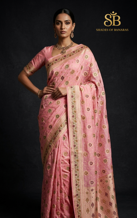 La Rosa Regale - Pure Khaddi Georgette Banarasi Saree