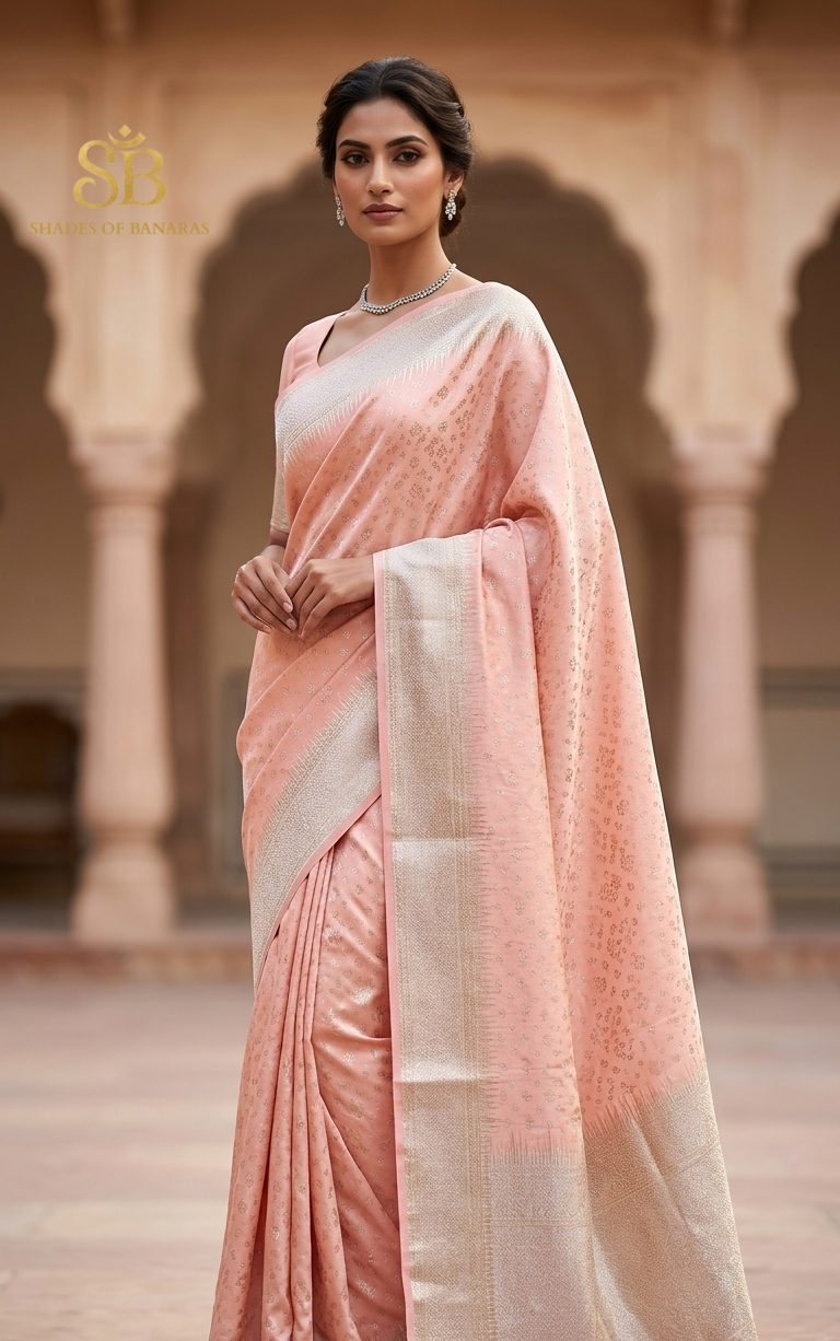 Pesca Aurora Tanchui Couture Pure Silk Banarasi Saree