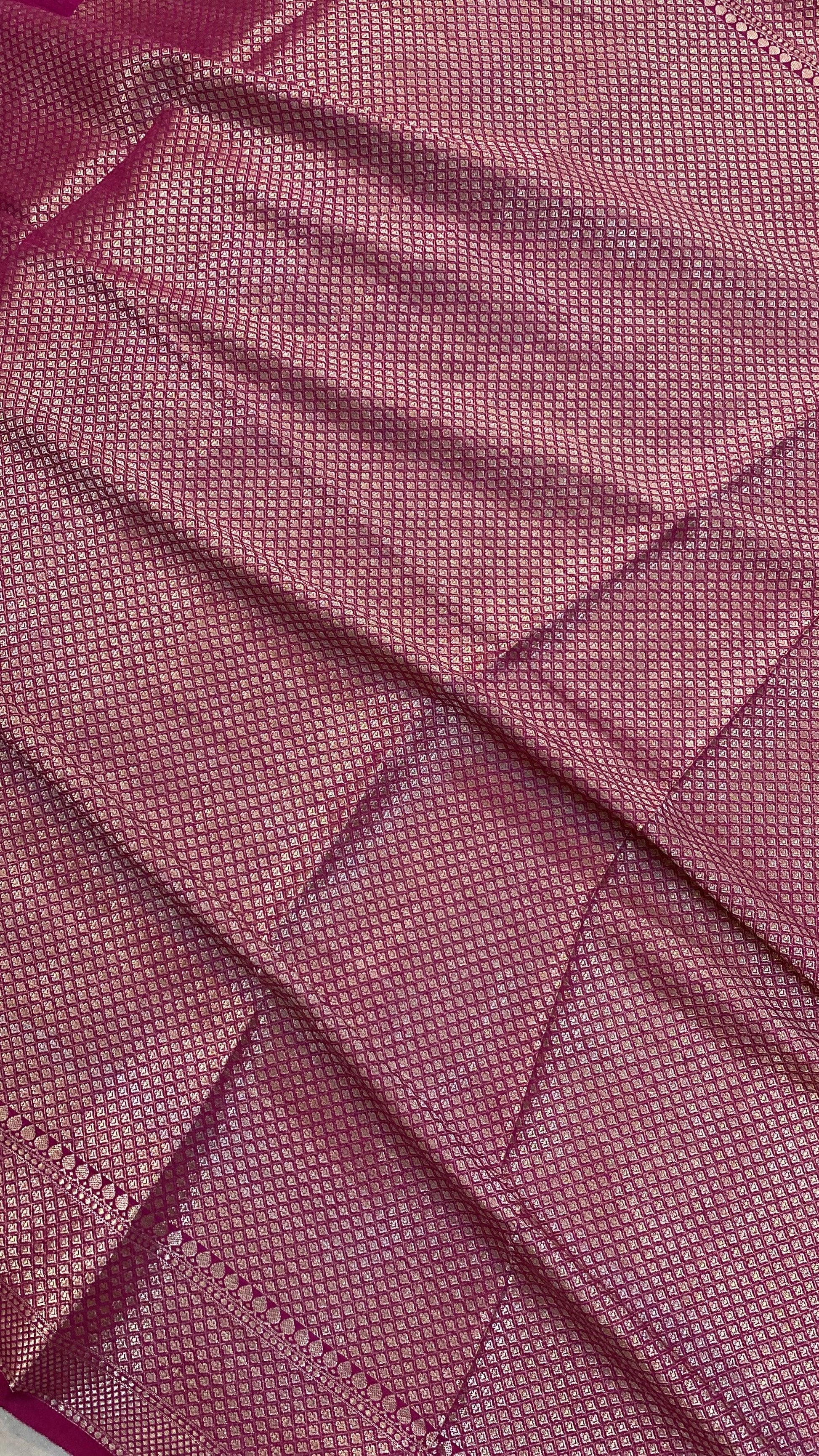 Elegant Charm: Pink Pure Moonga Silk Handloom Banarasi Sari by Shades Of Benares - banarasi - banarasi saree shop