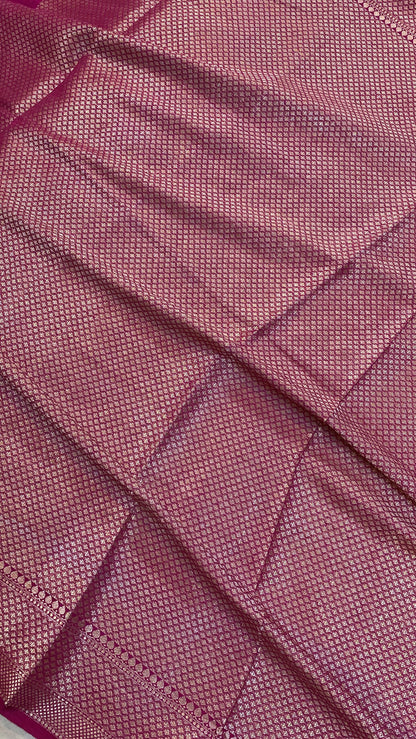 Elegant Charm: Pink Pure Moonga Silk Handloom Banarasi Sari by Shades Of Benares - banarasi - banarasi saree shop