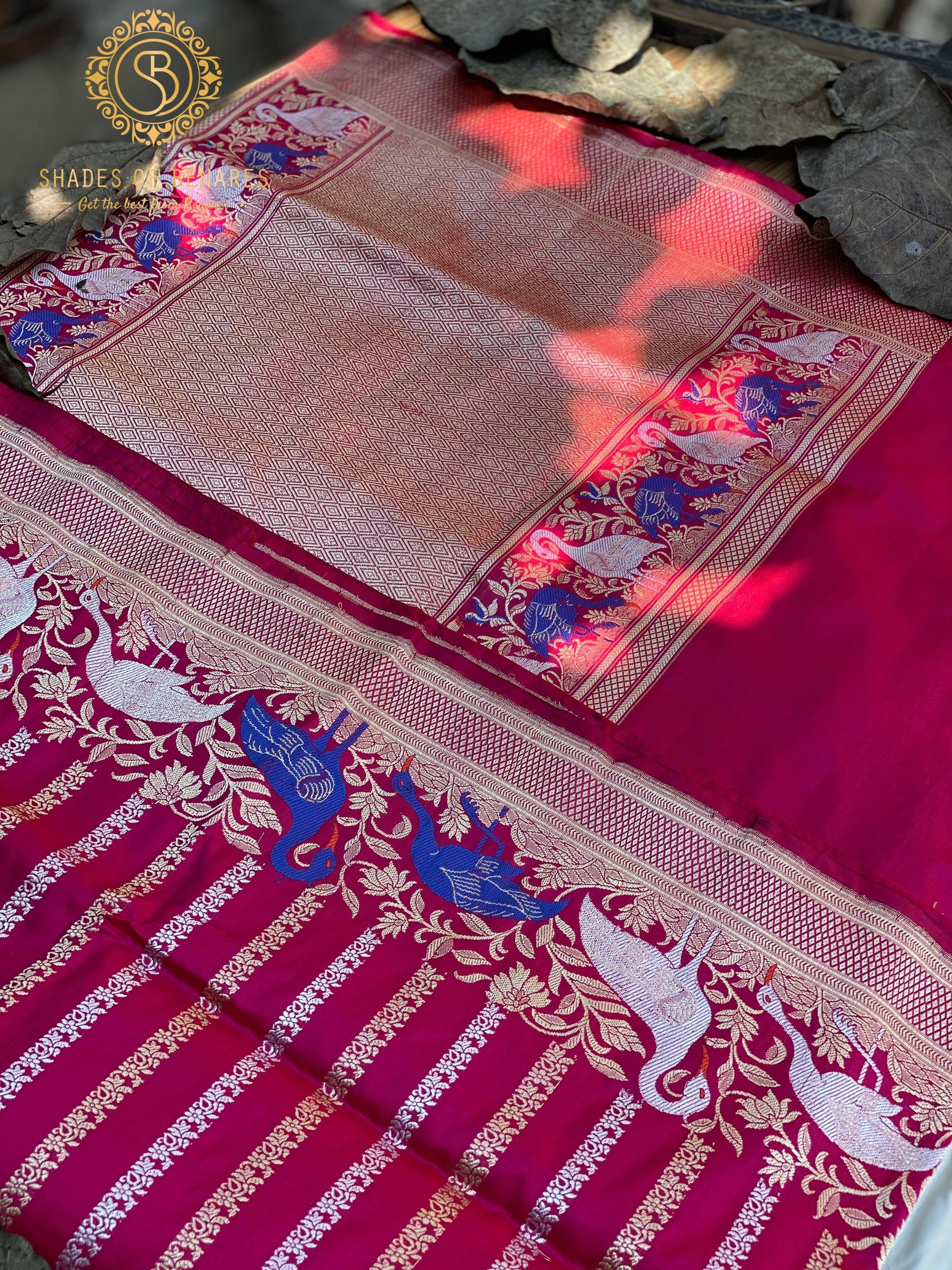 Elegant Pink Kadhwa Sona Rupa Saree | Exquisite Shikargaah Weave by Shades Of Benares - banarasi - banarasi saree shop