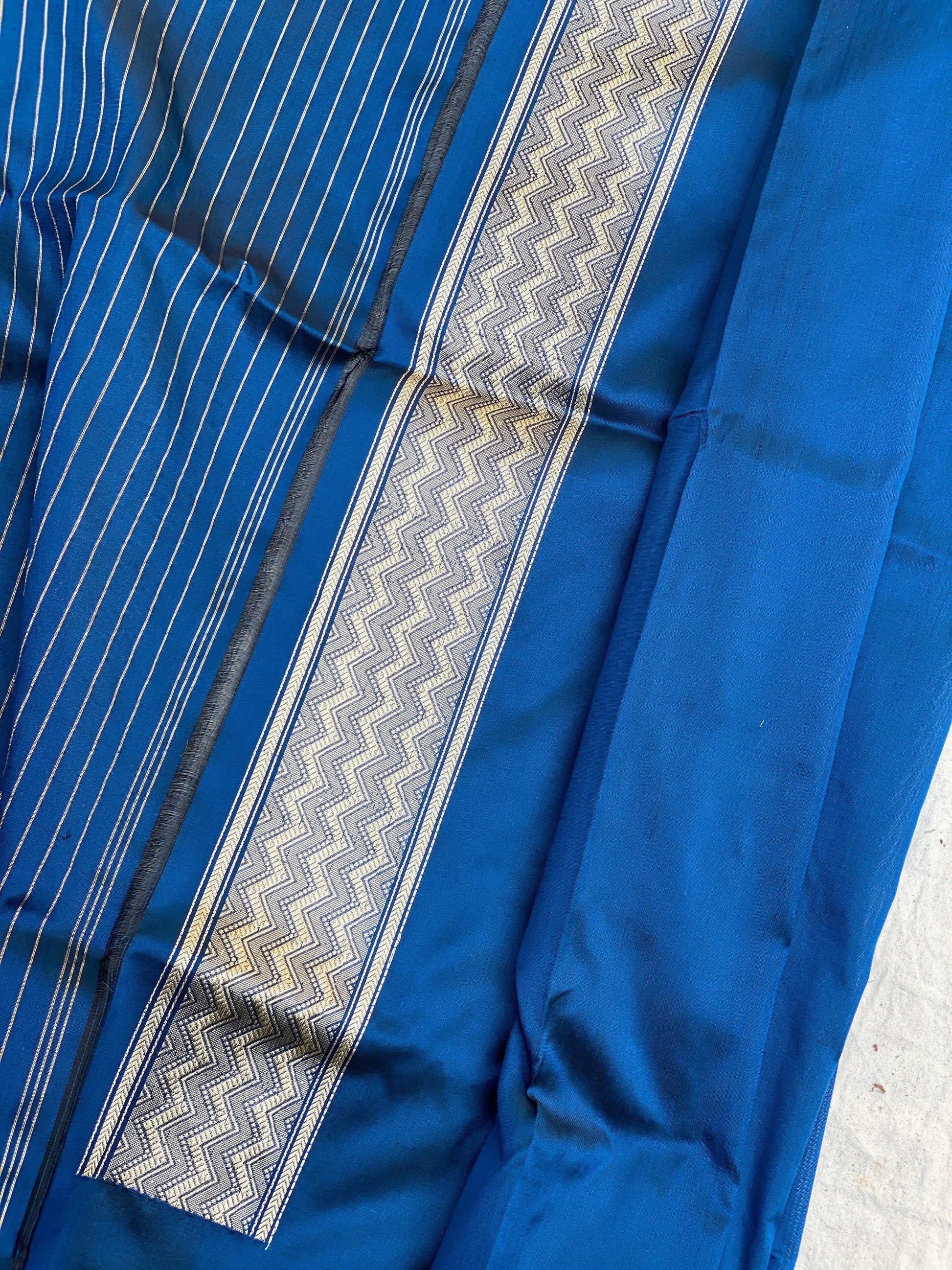 Exquisite Emerald Blue Banarasi Silk Saree by Shades Of Benares - banarasi - banarasi saree shop