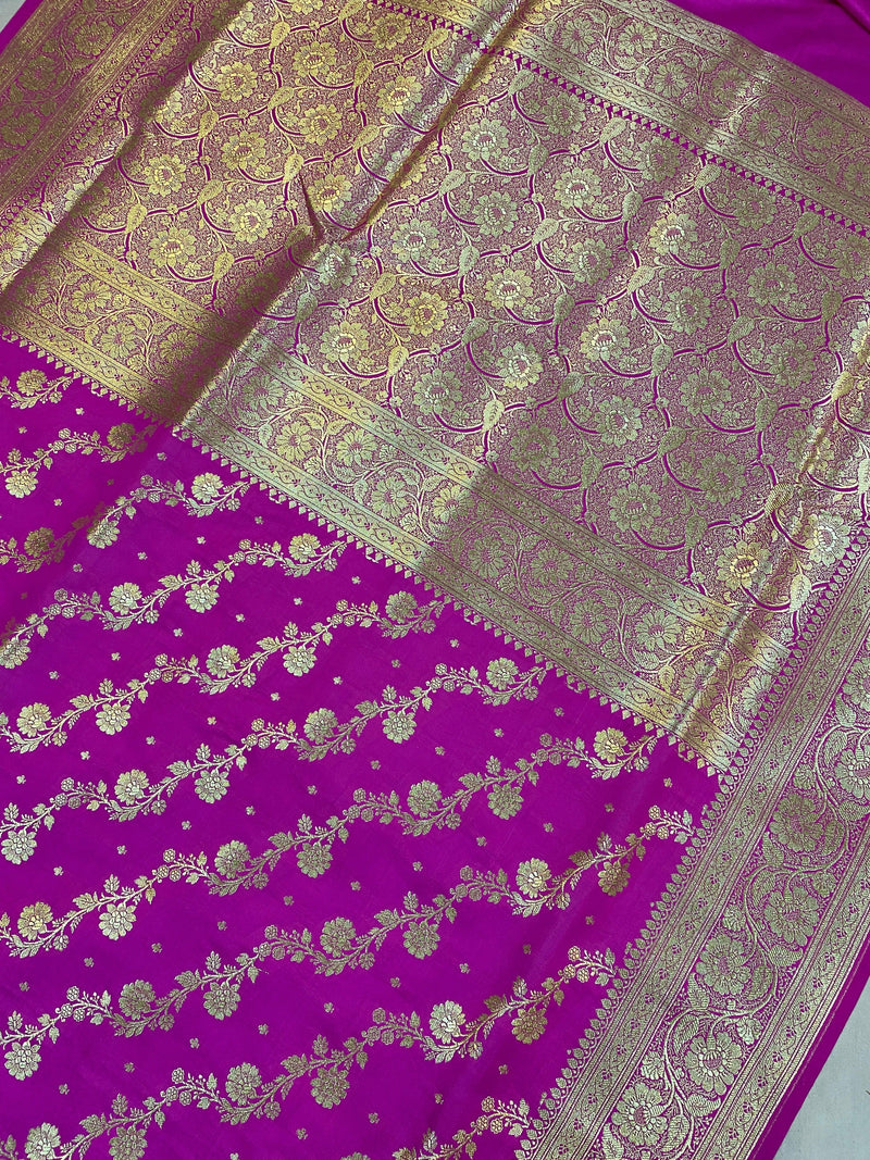 Exquisite Pink Banarasi Silk Saree: A Timeless Bridal Ensemble - Shades Of Benares