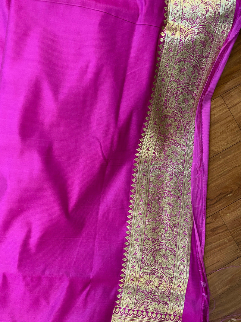Exquisite Pink Banarasi Silk Saree: A Timeless Bridal Ensemble - Shades Of Benares