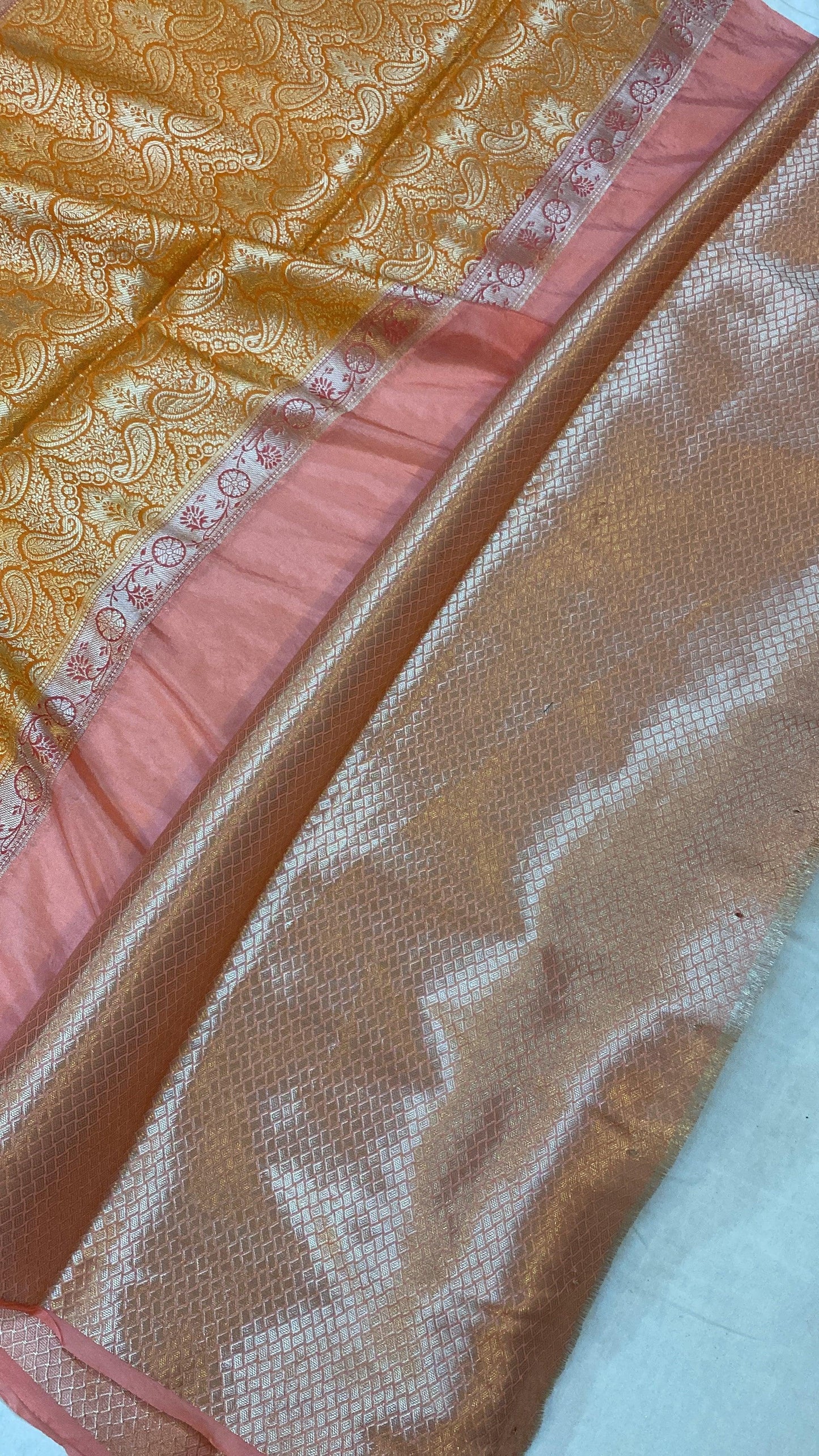 Handwoven Baby Pink Rangkaat Banarasi Silk Sari by Shades Of Benares - banarasi - banarasi saree shop