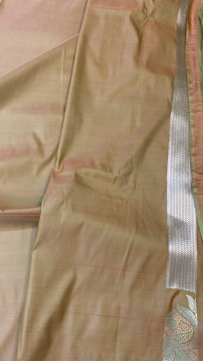 Handwoven Green Pure Banarasi Silk Sari by Shades Of Benares - banarasi - banarasi saree shop