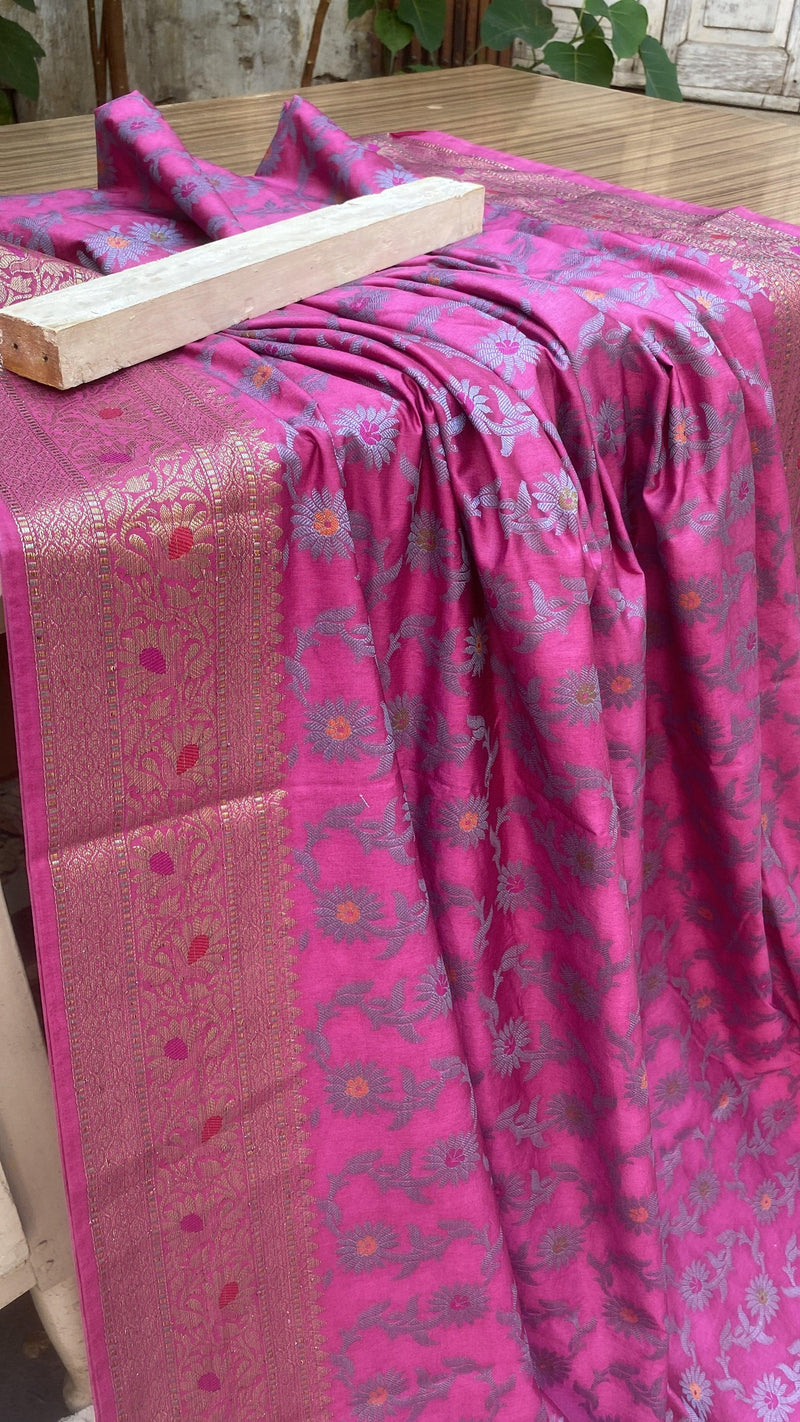 Handwoven Light Purple Banarasi Silk Sari by Shades Of Benares - banarasi - banarasi saree shop