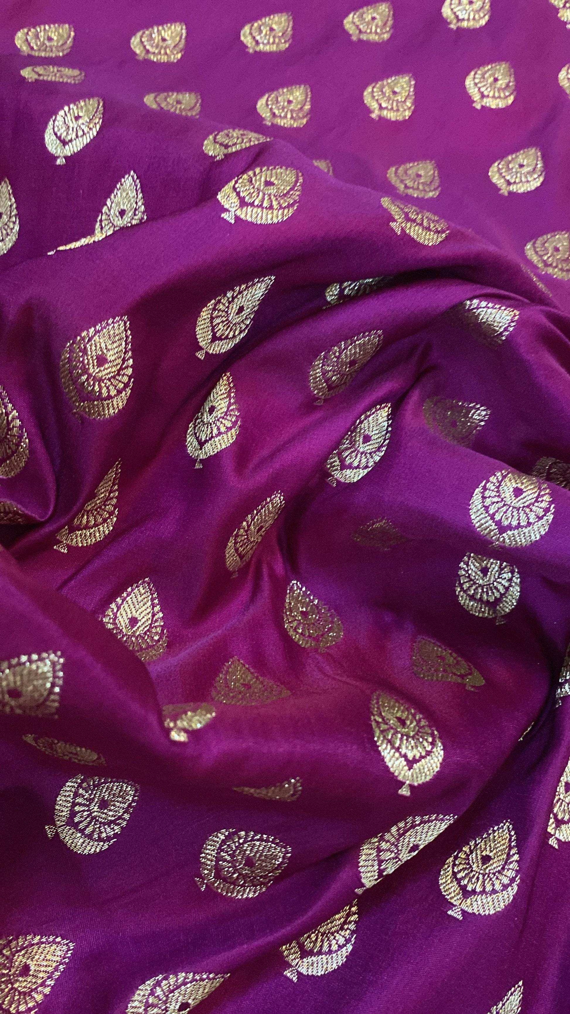 Handwoven Magenta Banarasi Silk Sari by Shades Of Benares - banarasi - banarasi saree shop