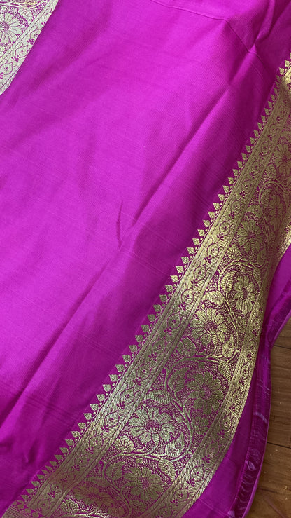 Handwoven Pink Banarasi Silk Sari by Shades Of Benares - banarasi - banarasi saree shop