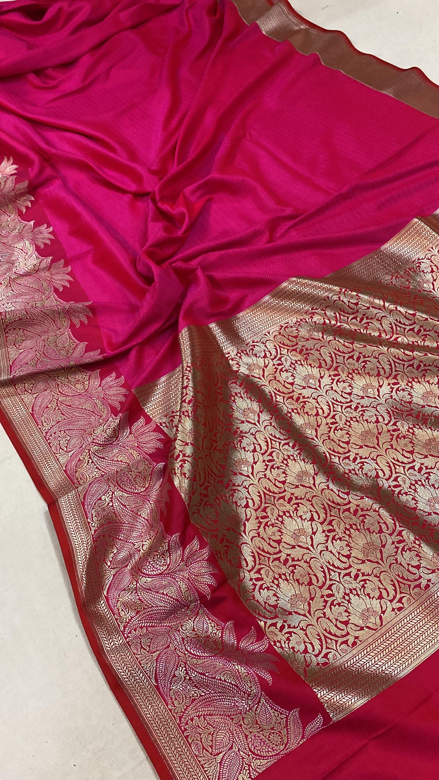 Handwoven Pink Pure Banarasi Silk Sari by Shades Of Benares - banarasi - banarasi saree shop