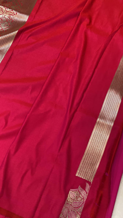 Handwoven Pink Pure Banarasi Silk Sari by Shades Of Benares - banarasi - banarasi saree shop