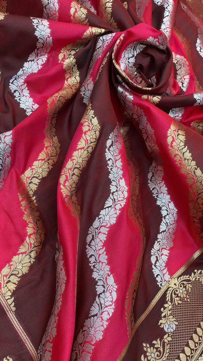 Handwoven Rangkaat Pure Banarasi Katan Silk Sari by Shades Of Benares - banarasi - banarasi saree shop