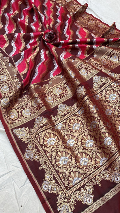 Handwoven Rangkaat Pure Banarasi Katan Silk Sari by Shades Of Benares - banarasi - banarasi saree shop