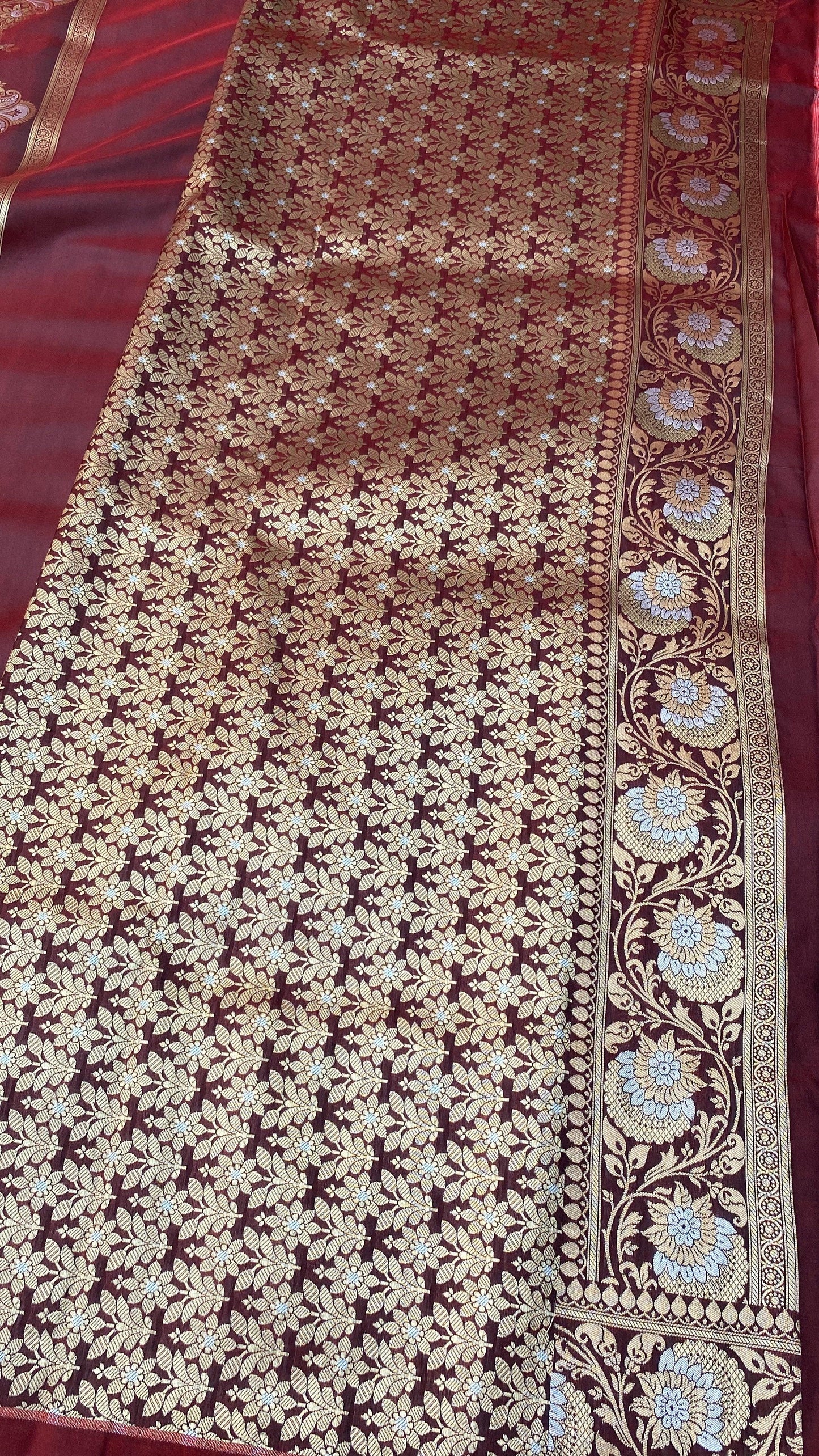 Handwoven Rangkaat Pure Banarasi Katan Silk Sari by Shades Of Benares - banarasi - banarasi saree shop