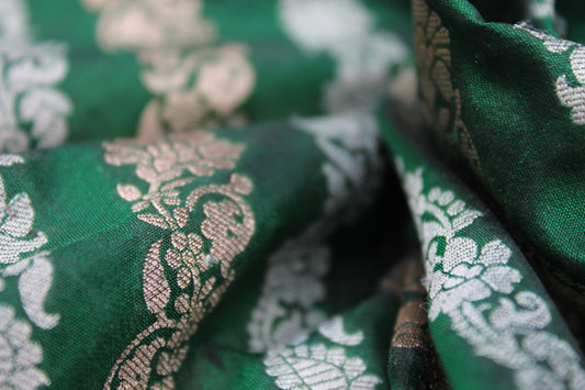 Kadhwa Green Pure Banarasi Silk Sari by Shades Of Benares - banarasi - banarasi saree shop