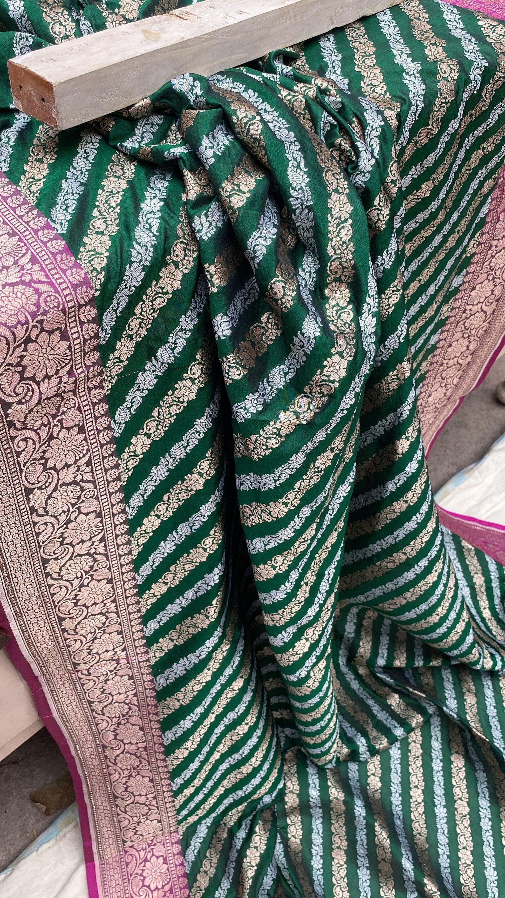 Kadhwa Green Pure Banarasi Silk Sari by Shades Of Benares - banarasi - banarasi saree shop