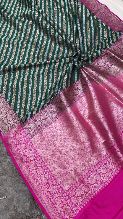 Kadhwa Green Pure Banarasi Silk Sari by Shades Of Benares - banarasi - banarasi saree shop