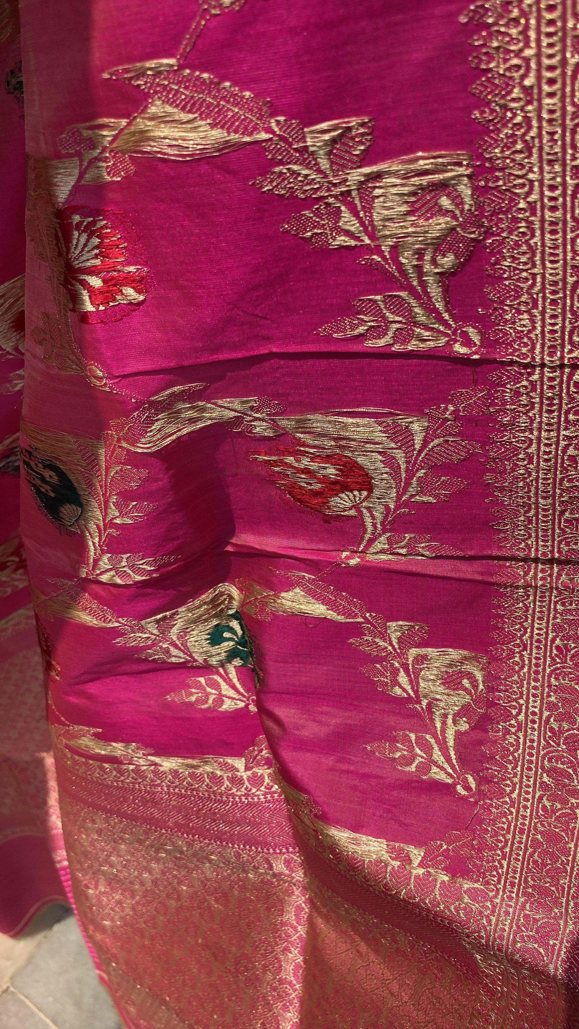 Kadhwa Pink Minaakari Dupatta by Shades Of Benares - banarasi - banarasi saree shop