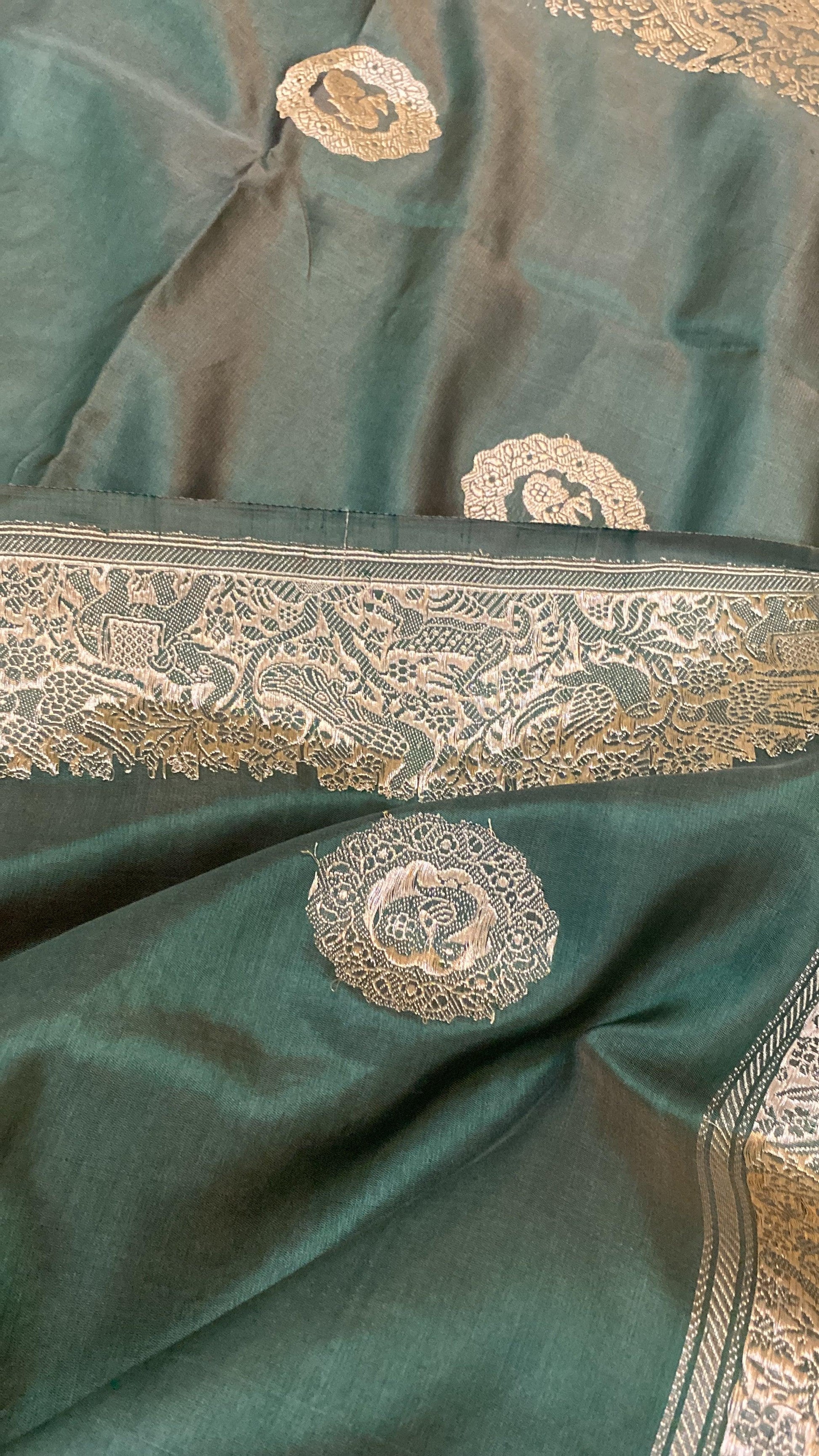 Kadhwa Pista Green Pure Banarasi Silk Sari by Shades Of Benares - banarasi - banarasi saree shop