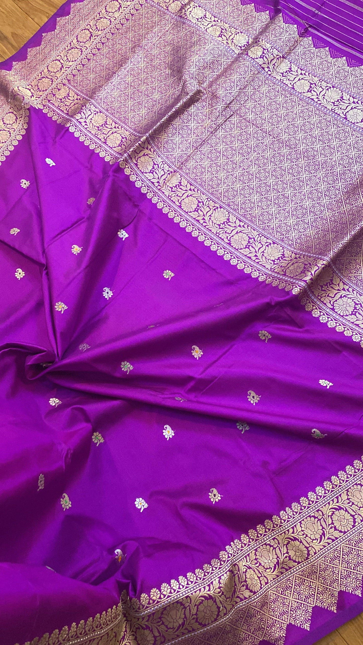 Kadhwa Purple Pure Banarasi Silk Sari by Shades Of Benares - banarasi - banarasi saree shop