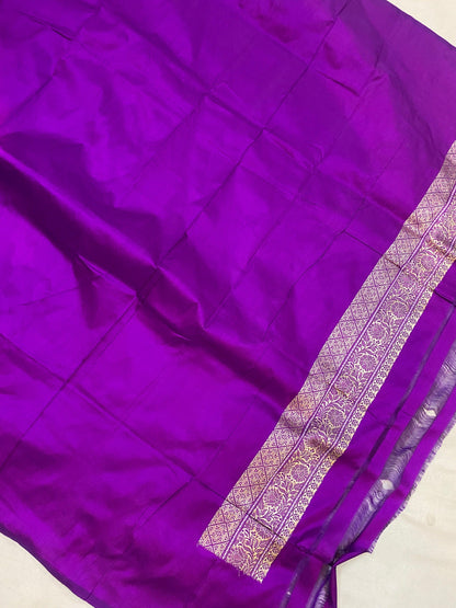 Kadhwa Purple Pure Banarasi Silk Sari by Shades Of Benares - banarasi - banarasi saree shop