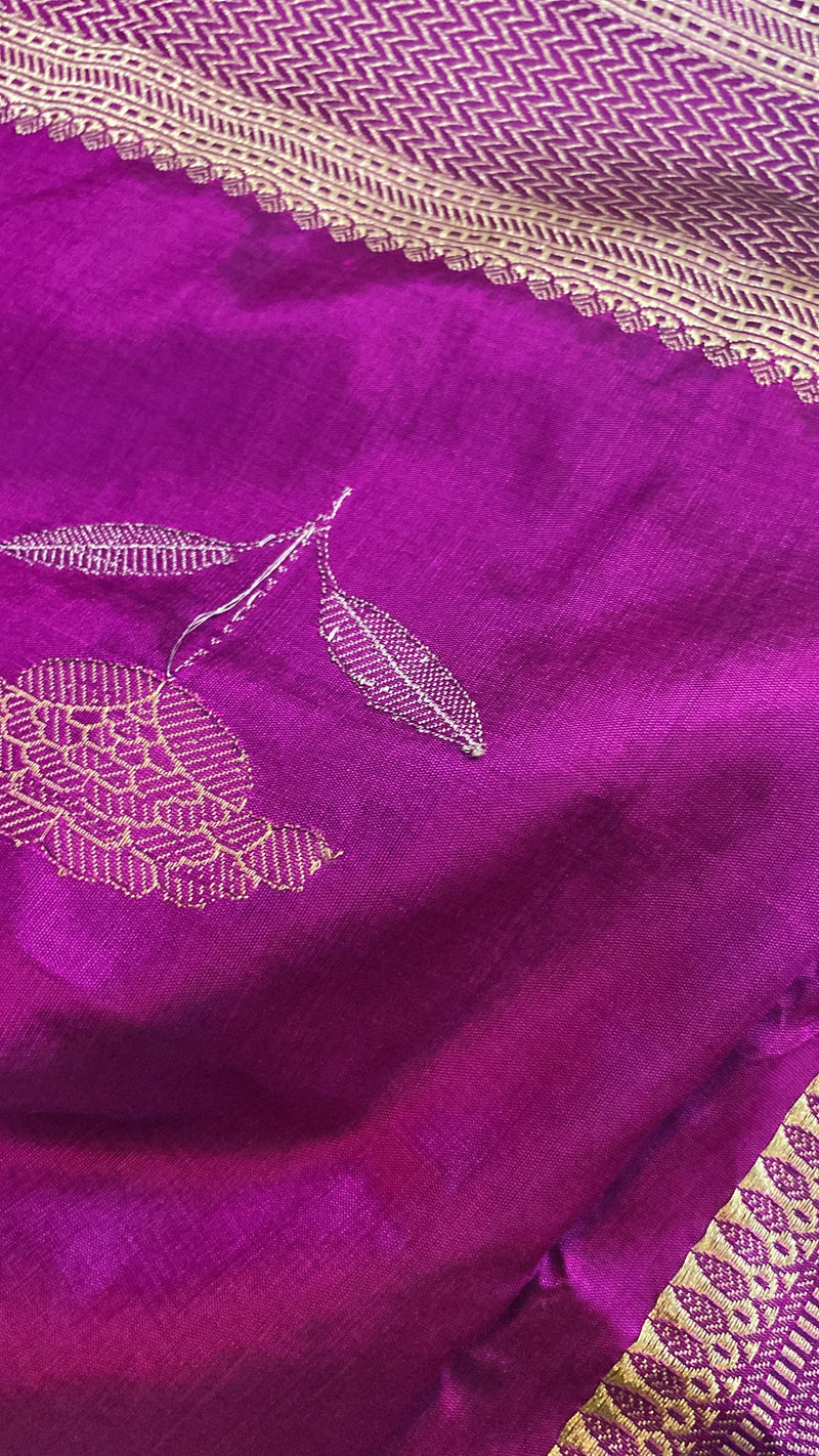 Kadhwa Purple Pure Banarasi Silk Sari - Shades Of Benares