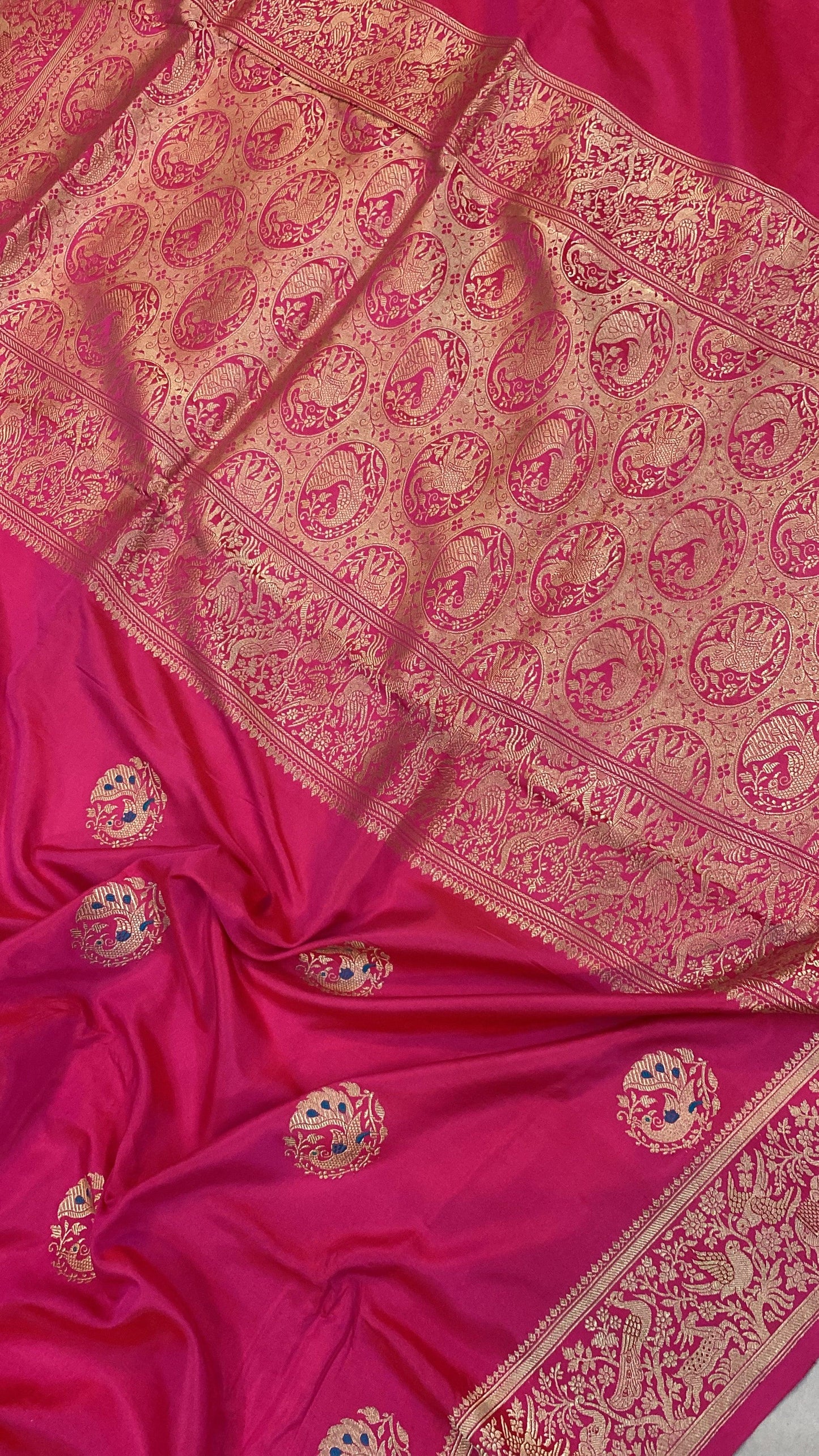 Kadhwa Rani Pink Pure Banarasi Silk Sari by Shades Of Benares - banarasi - banarasi saree shop