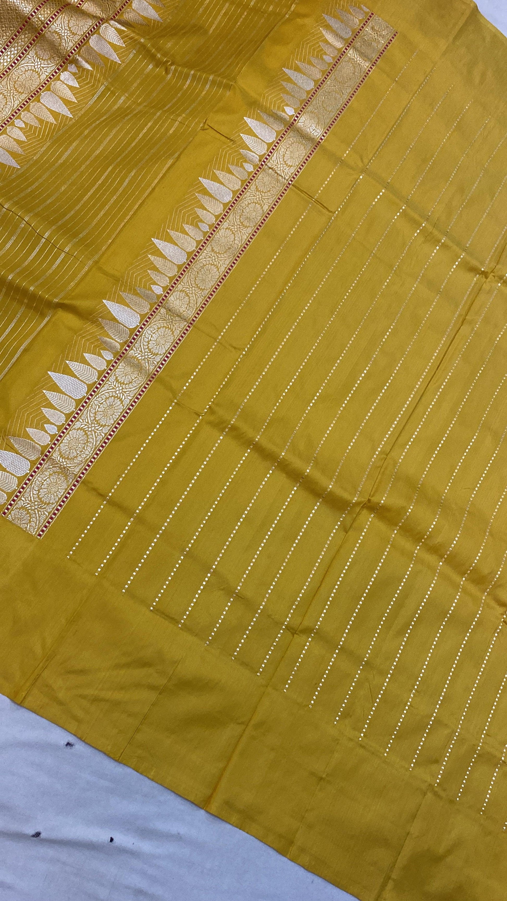 Kadhwa Yellow Pure Banarasi Silk Sari by Shades Of Benares - banarasi - banarasi saree shop