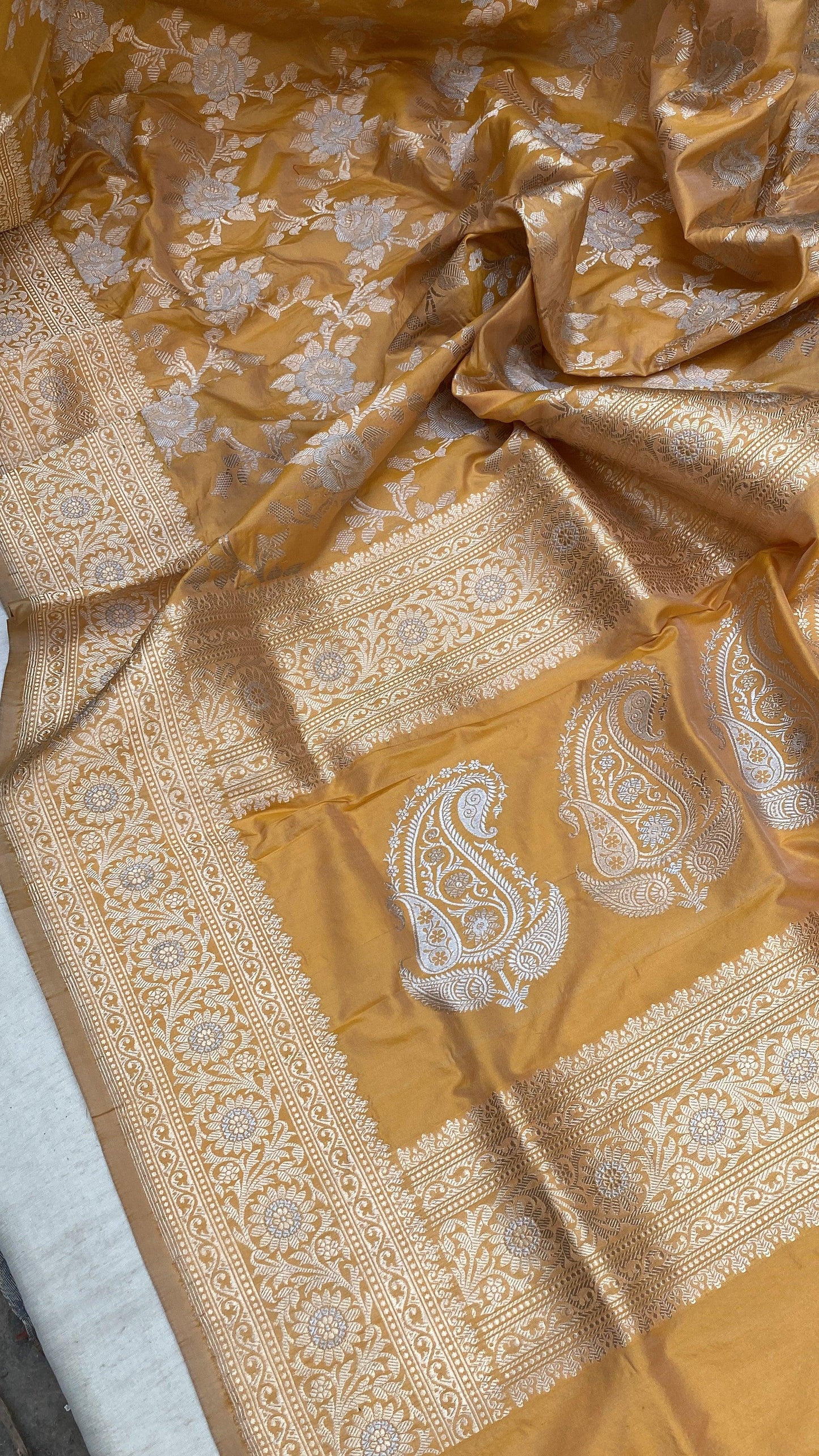 Kadhwa Yellow Pure Banarasi Silk Sari by Shades Of Benares - banarasi - banarasi saree shop