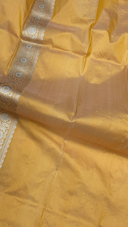 Kadhwa Yellow Pure Banarasi Silk Sari by Shades Of Benares - banarasi - banarasi saree shop