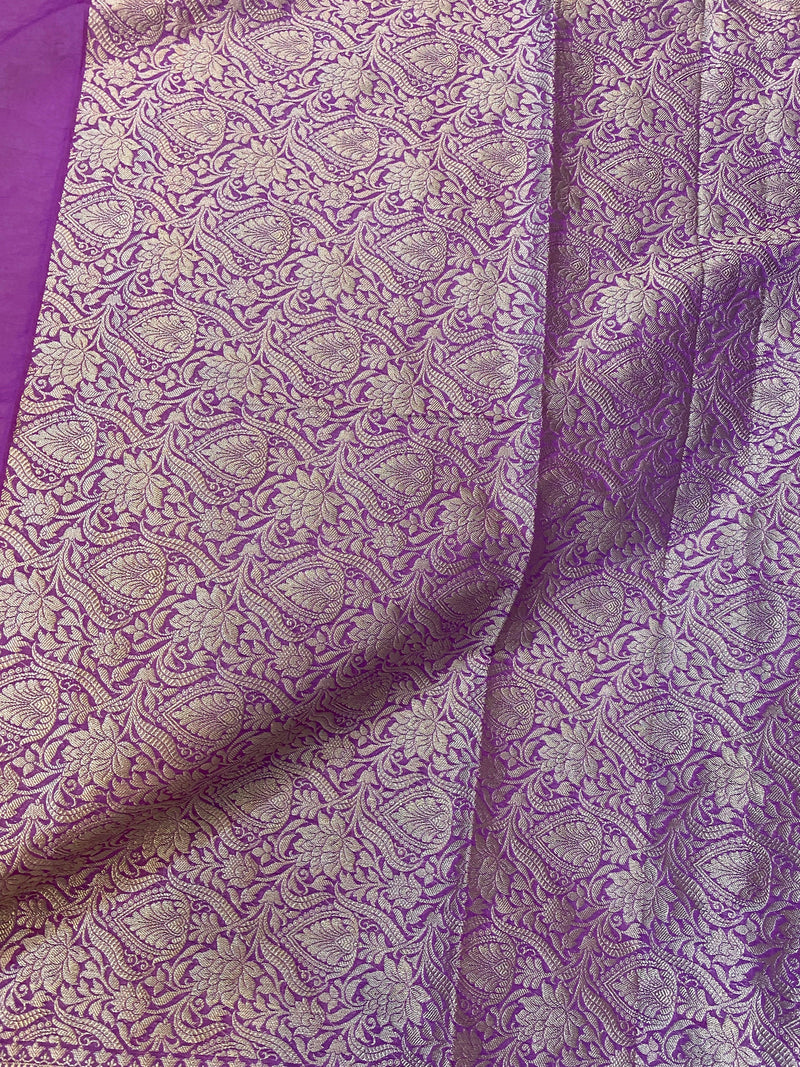 Luxurious Handloom Banarasi Cotton Silk Sari - Shades Of Benares