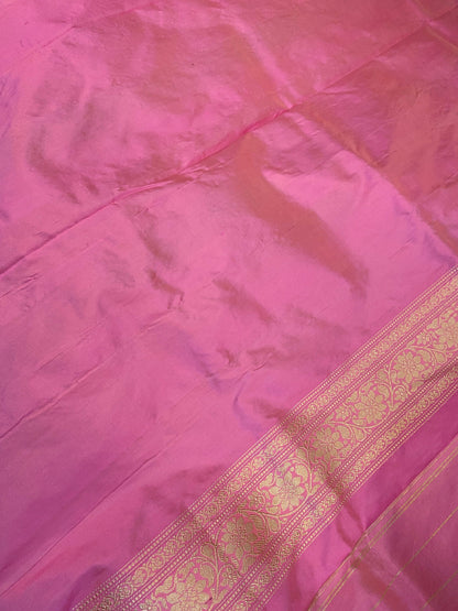 Luxurious Minakari Pink Kadhwa Handloom Banarasi Pure Silk Saree by Shades Of Benares - banarasi - banarasi saree shop