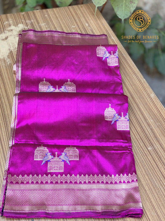 Magenta Kadhwa Sona Rupa Handloom Shikargaah Pure Silk Banarasi Sari - Exquisite Designer Sari by Shades Of Benares - banarasi - banarasi saree shop