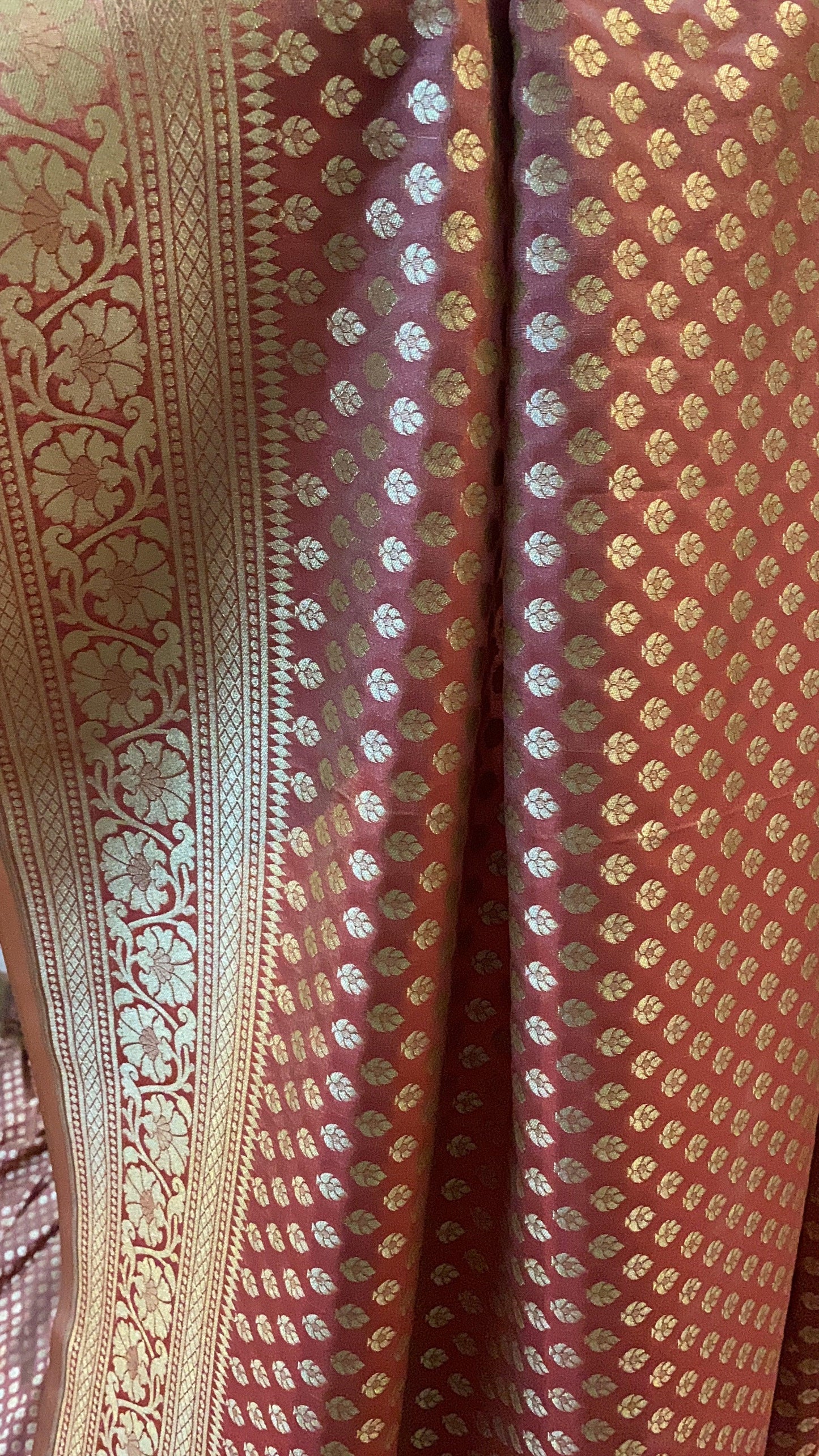 Peach Handloom Katan Uppada Silk Banarasi Saree by Shades Of Benares - banarasi - banarasi saree shop