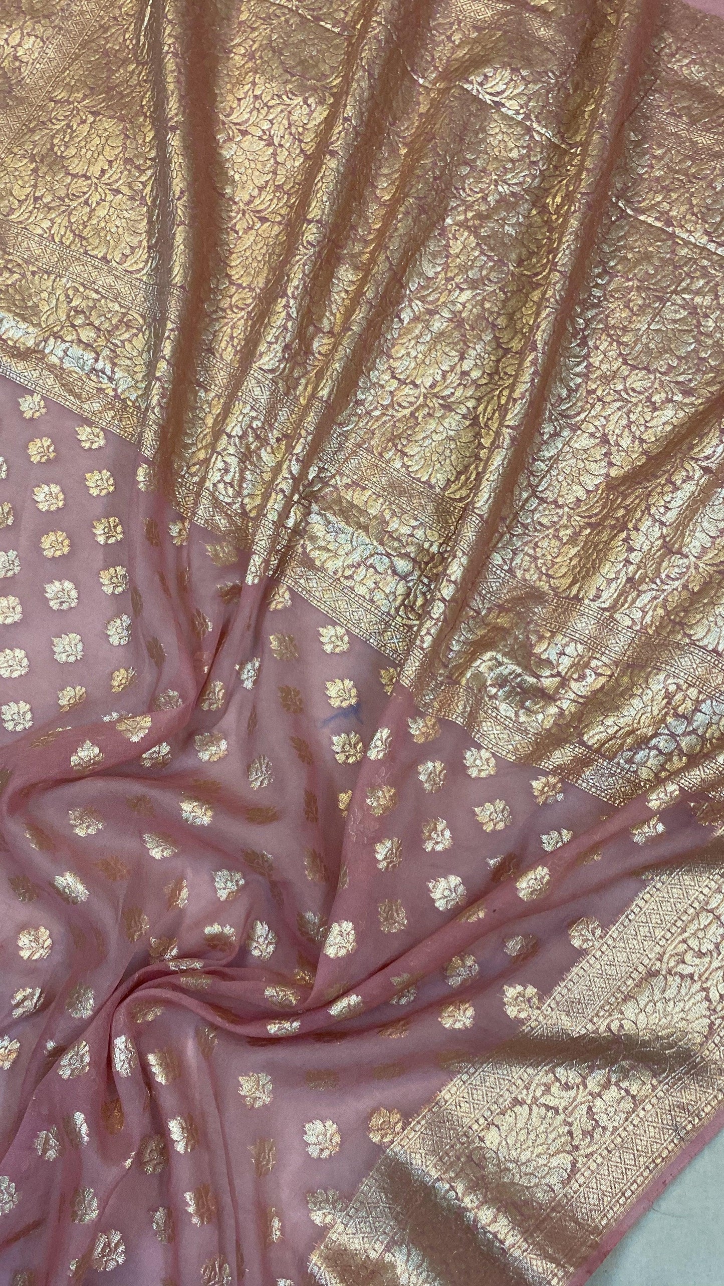 Pink Handloom Cotton Silk Banarasi Sari by Shades Of Benares - banarasi - banarasi saree shop