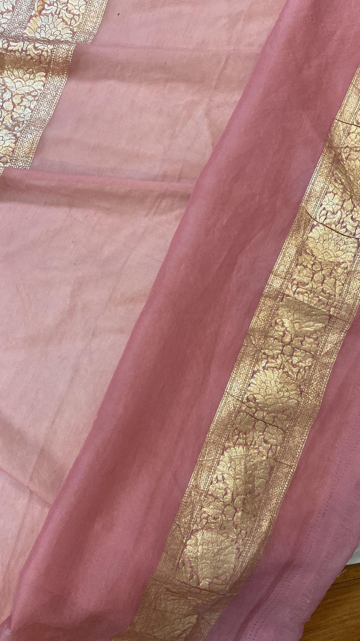 Pink Handloom Cotton Silk Banarasi Sari by Shades Of Benares - banarasi - banarasi saree shop